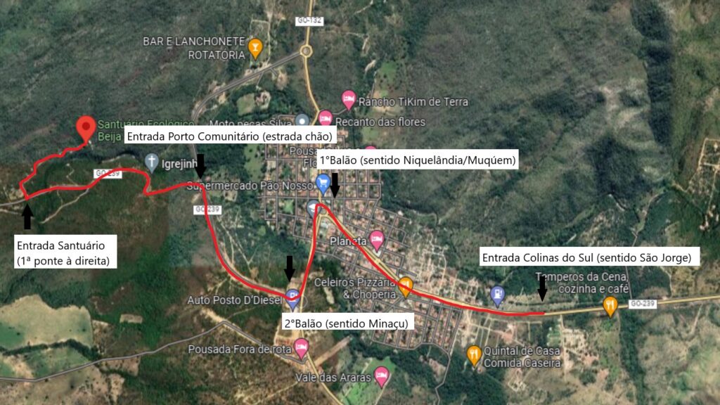 Como chegar no Santuário já estando em Colinas do SUl
